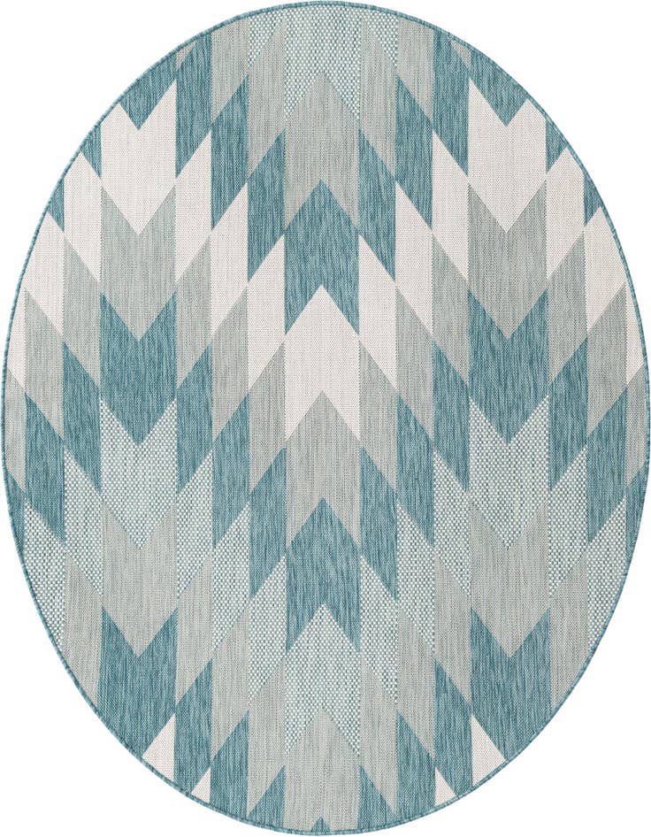 Detail image of 6' x 6' Easy-Clean Modern Indoor / Outdoor Round Rug