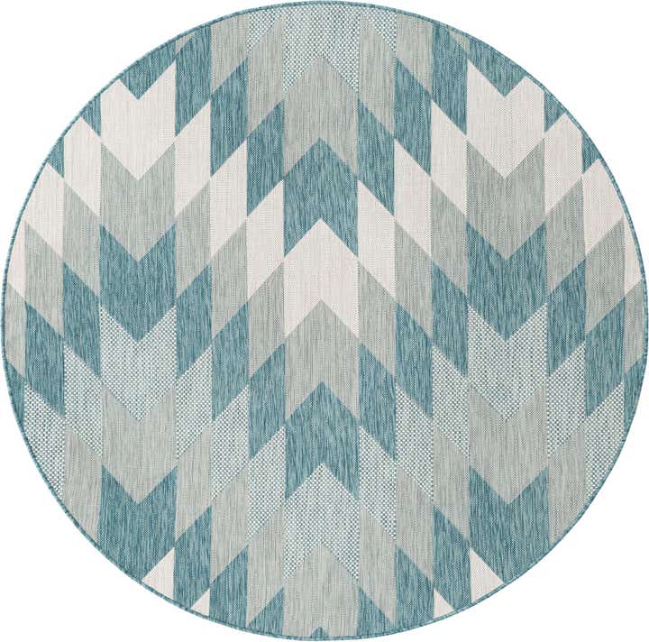 6' x 6' Easy-Clean Modern Indoor / Outdoor Round Rug