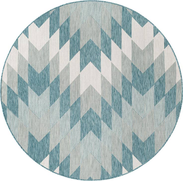 Detail image of 6' x 6' Easy-Clean Modern Indoor / Outdoor Round Rug
