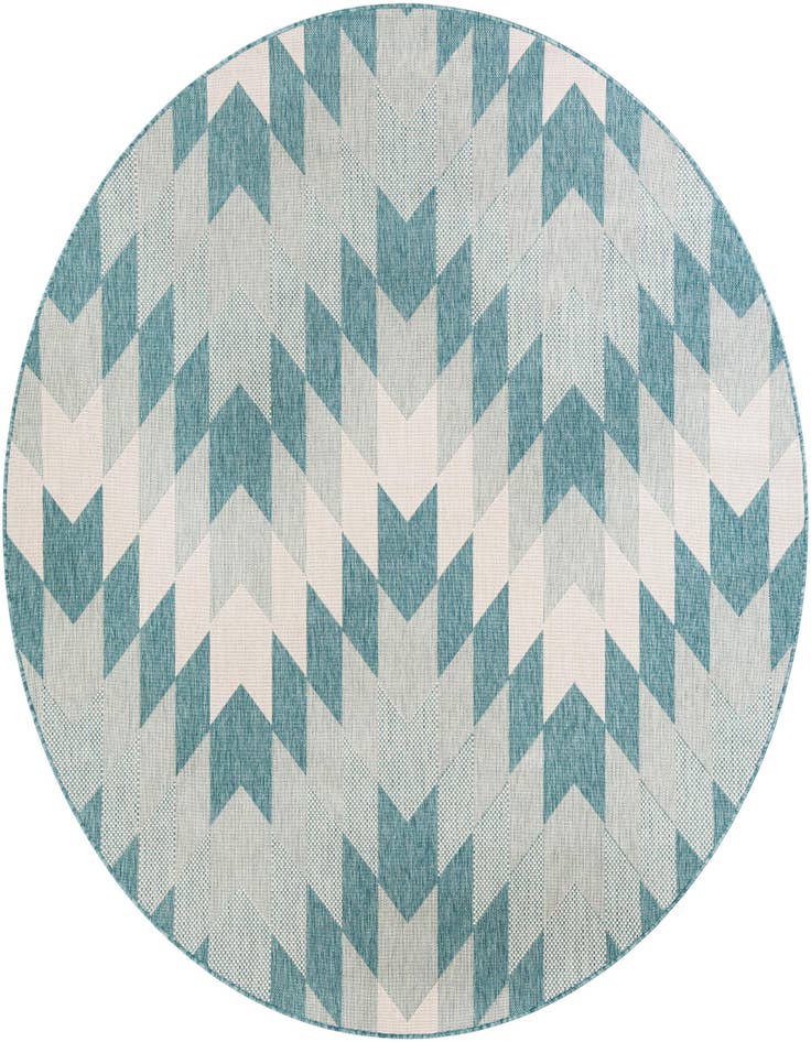 Detail image of 7' 10 x 7' 10 Easy-Clean Modern Indoor / Outdoor Round Rug