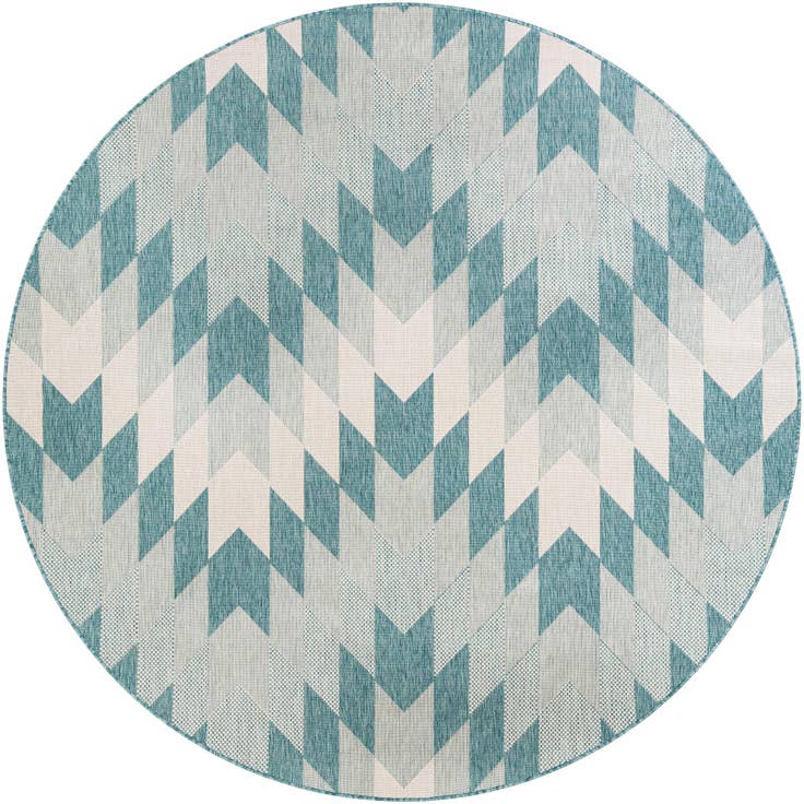 Detail image of 7' 10 x 7' 10 Easy-Clean Modern Indoor / Outdoor Round Rug