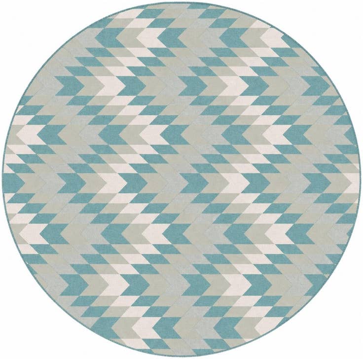 Detail image of 13' x 13' Easy-Clean Modern Indoor / Outdoor Round Rug