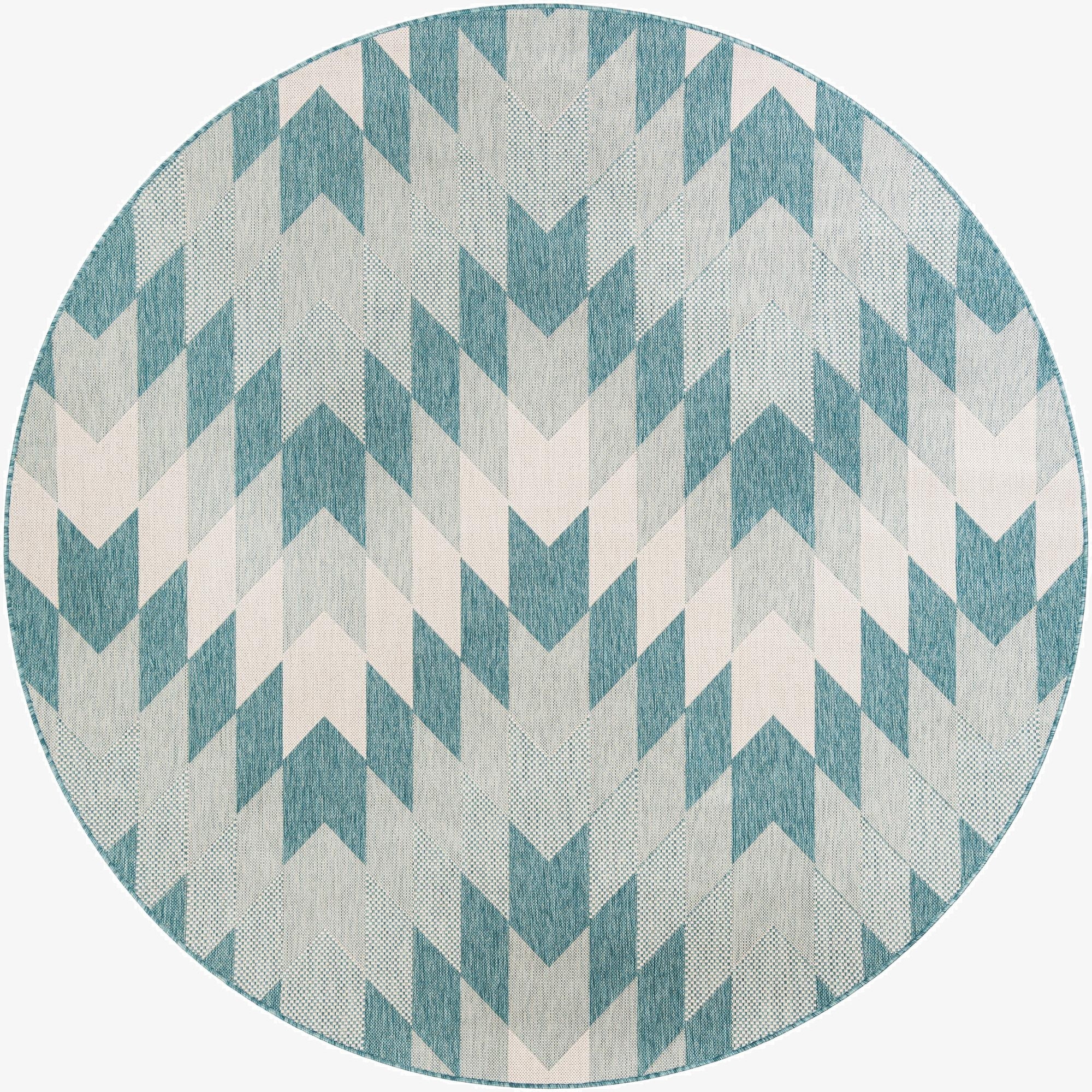 7' 10 x 7' 10  Washable Modern Indoor / Outdoor Round Rug