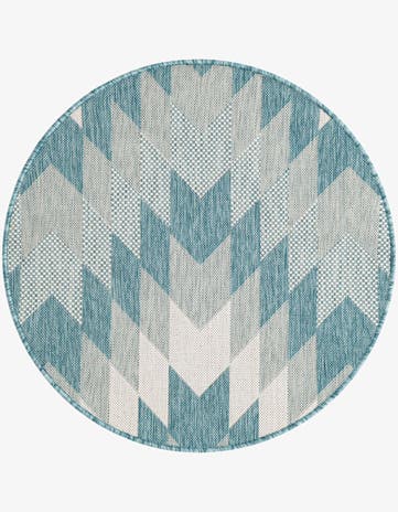 3' x 3' Easy-Clean Modern Indoor / Outdoor Round Rug