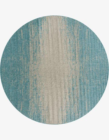 Aqua Easy-Clean Modern Indoor / Outdoor Round Rug