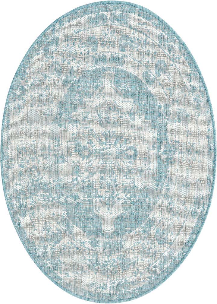 3' x 3' Easy-Clean Traditional Indoor / Outdoor Round Rug
