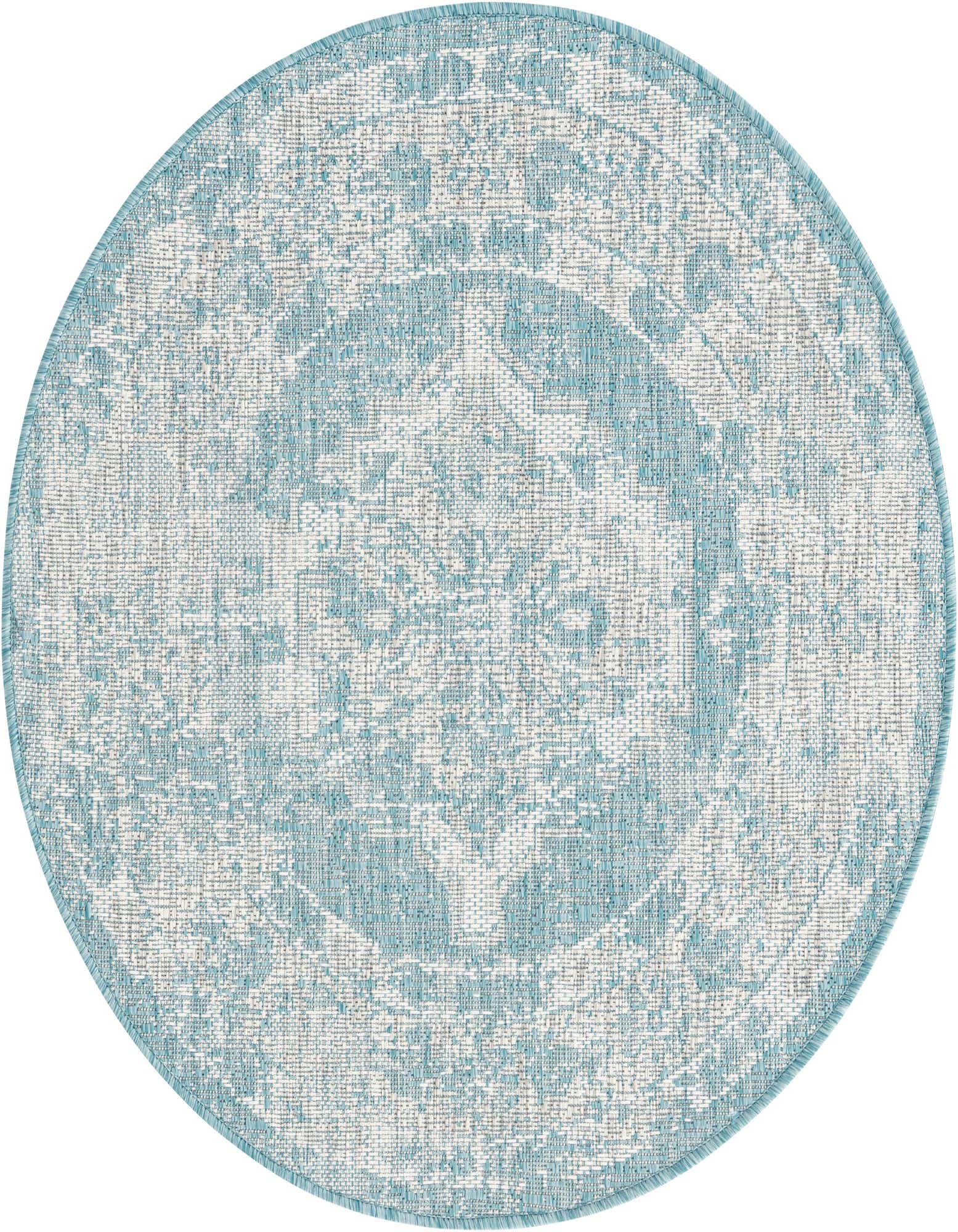 3' x 3' Easy-Clean Traditional Indoor / Outdoor Round Rug