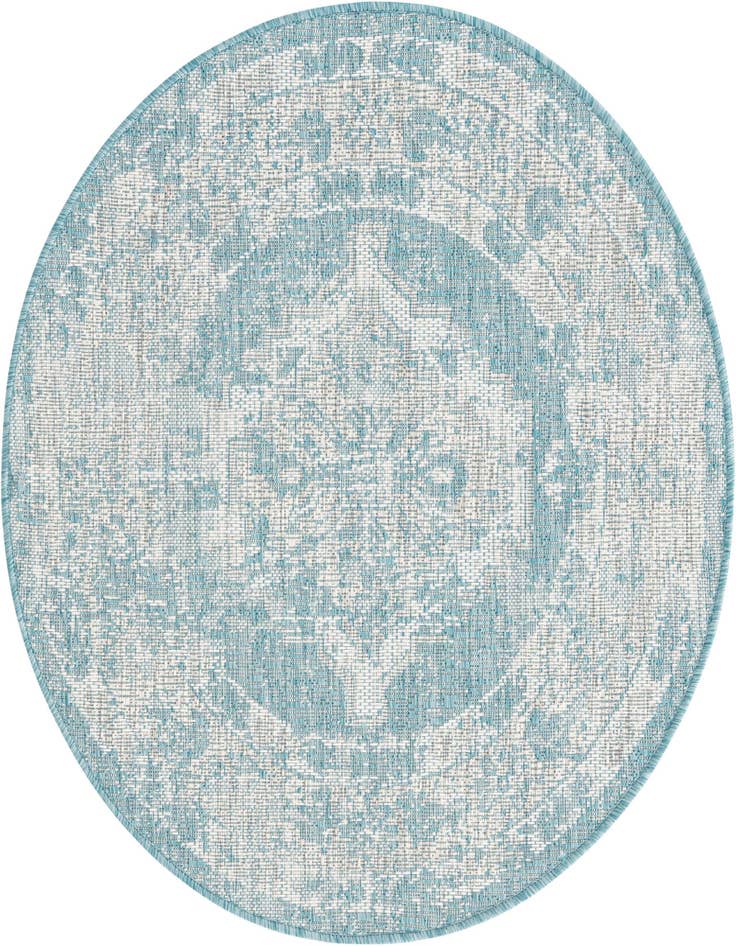 Detail image of 3' x 3' Easy-Clean Traditional Indoor / Outdoor Round Rug