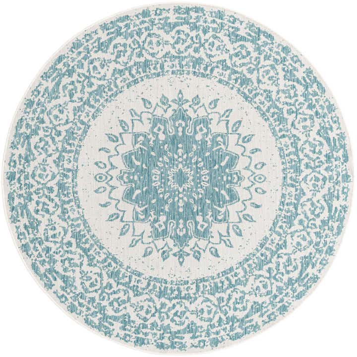 6' x 6' Easy-Clean Traditional Indoor / Outdoor Round Rug