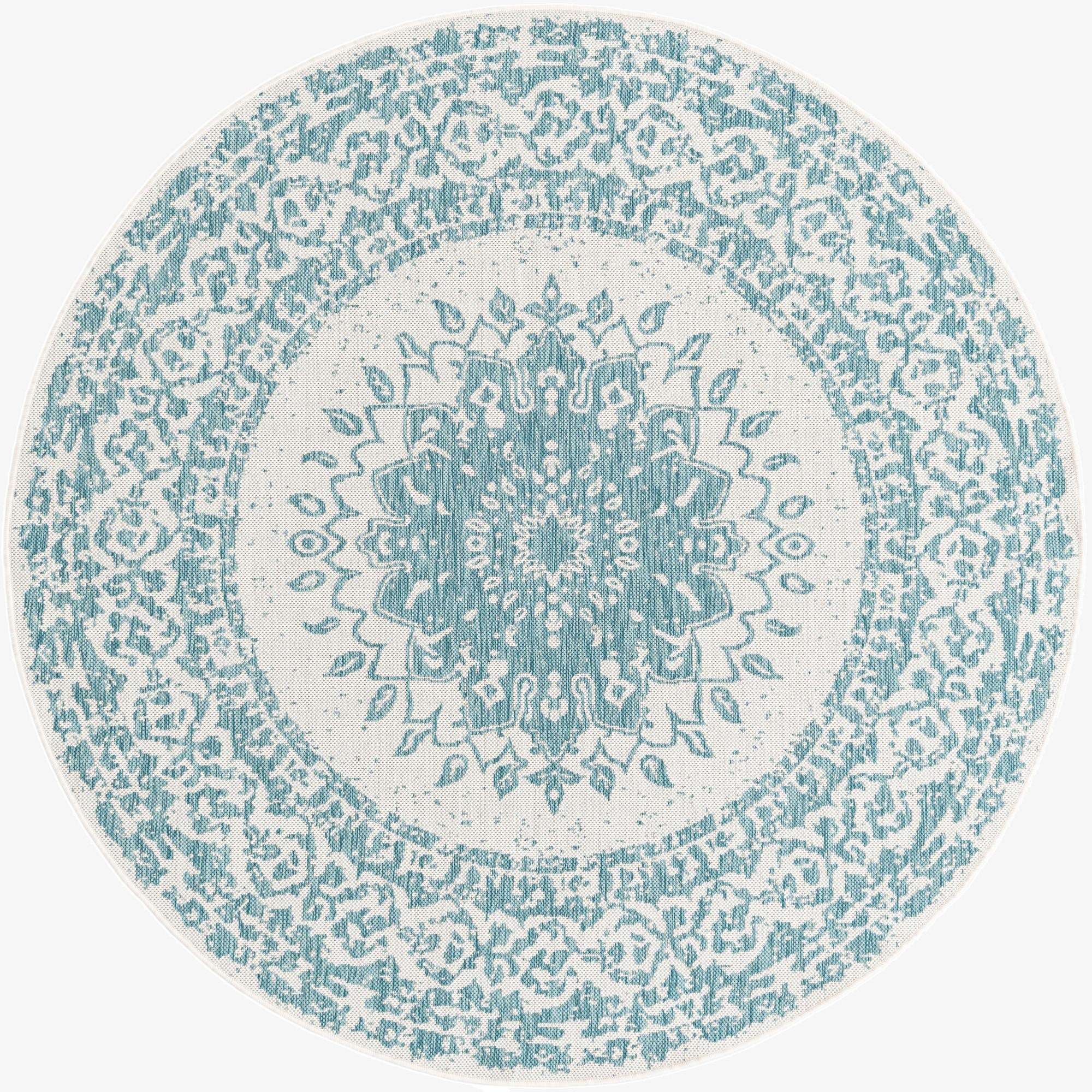 Primary image 6' x 6'  Washable Traditional Indoor / Outdoor Round Rug