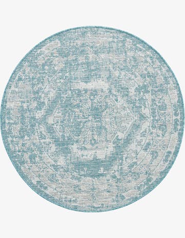 4' x 4' Easy-Clean Traditional Indoor / Outdoor Round Rug