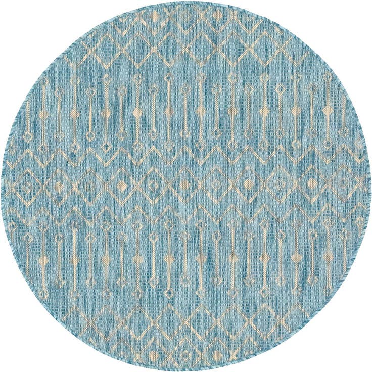 Detail image of 4' x 4' Easy-Clean Trellis Indoor / Outdoor Round Rug
