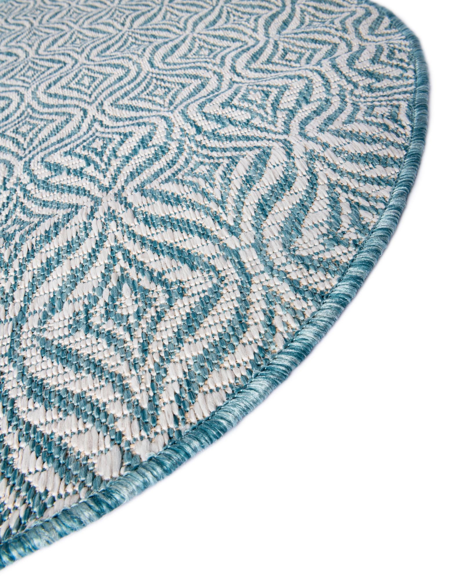 4' x 4' Easy-Clean Trellis Indoor / Outdoor Round Rug