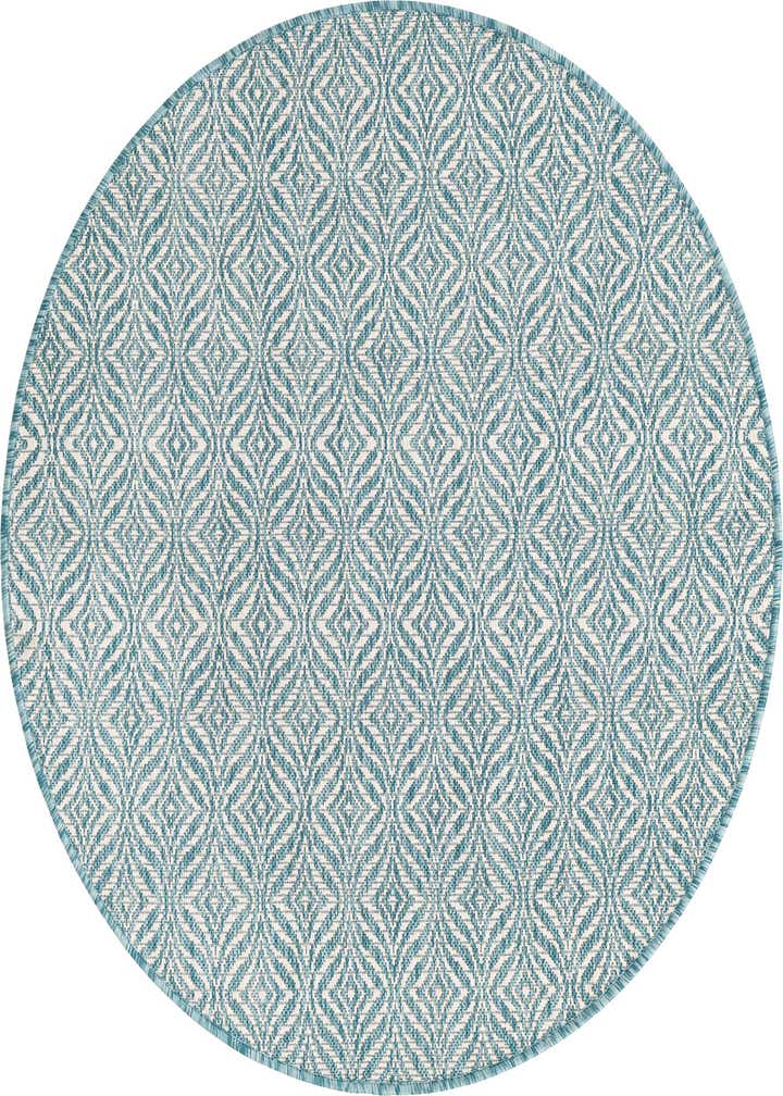 4' x 4' Easy-Clean Trellis Indoor / Outdoor Round Rug