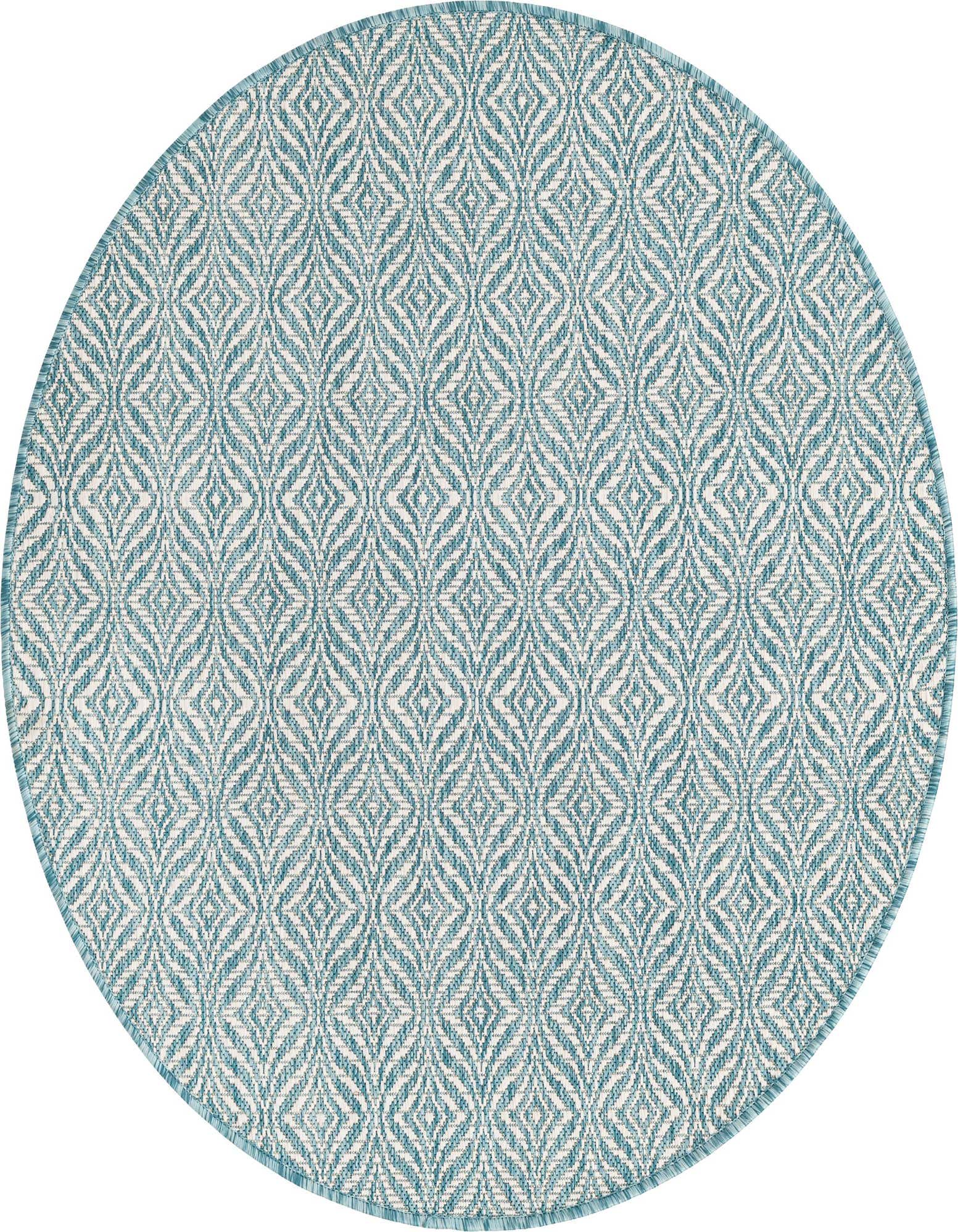 4' x 4' Easy-Clean Trellis Indoor / Outdoor Round Rug