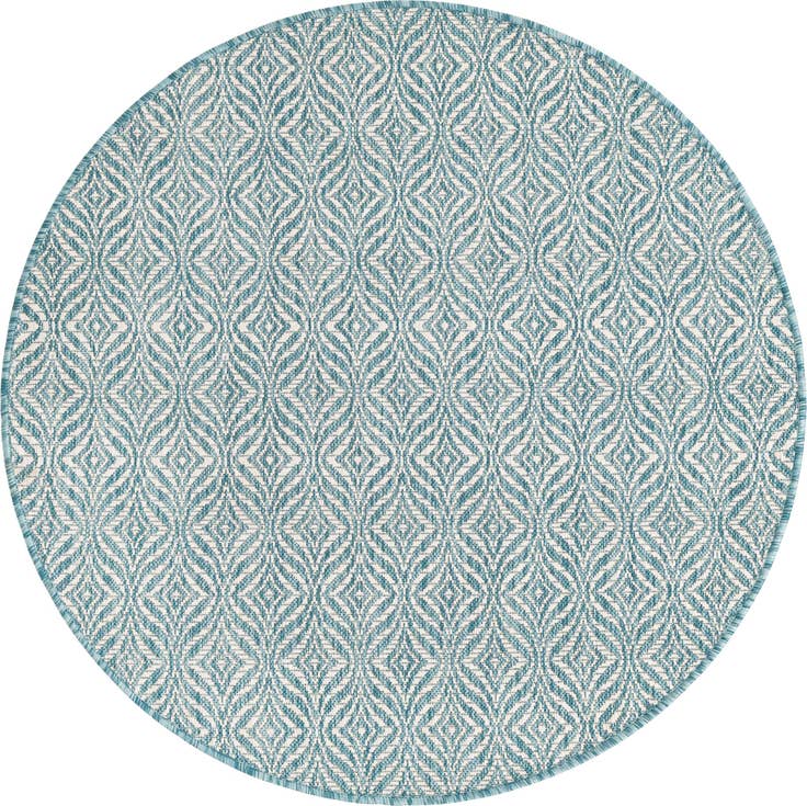 Detail image of 4' x 4' Easy-Clean Trellis Indoor / Outdoor Round Rug