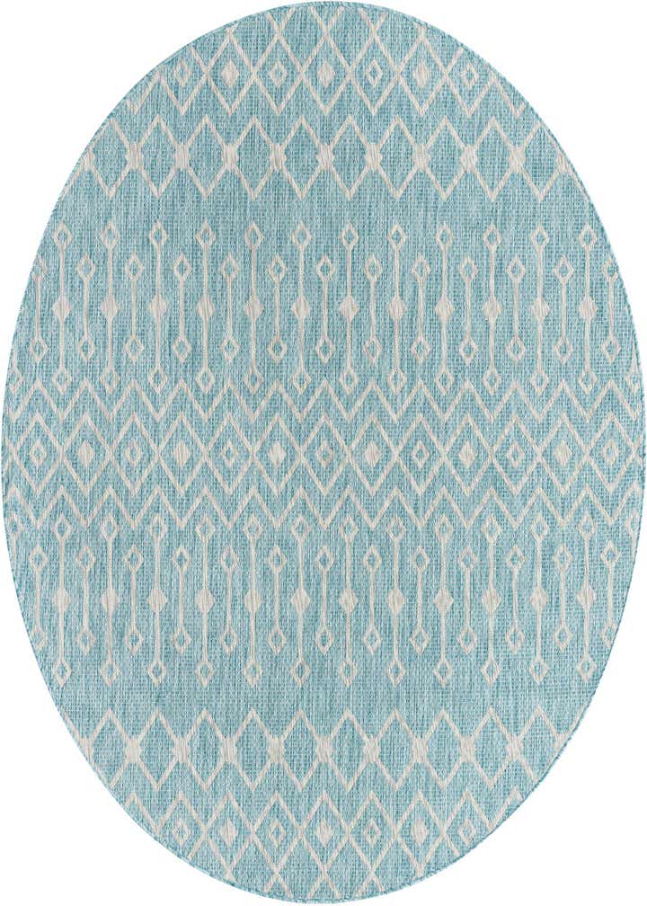 7' 10 x 7' 10 Easy-Clean Trellis Indoor / Outdoor Round Rug
