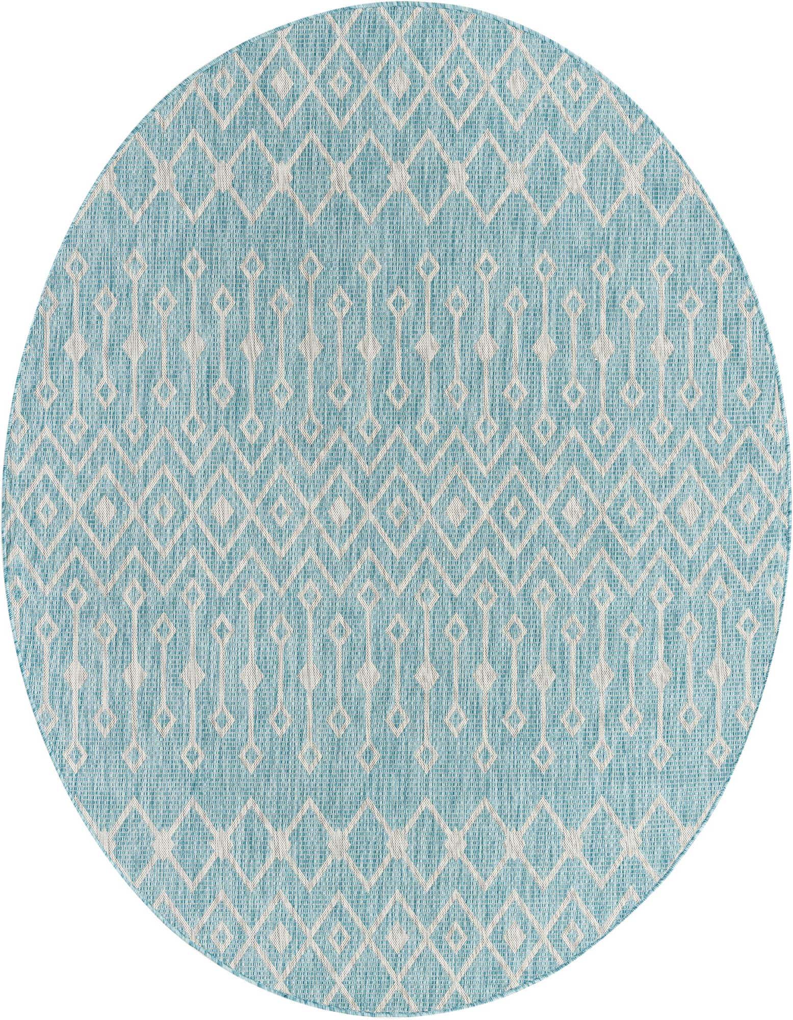 7' 10 x 7' 10 Easy-Clean Trellis Indoor / Outdoor Round Rug
