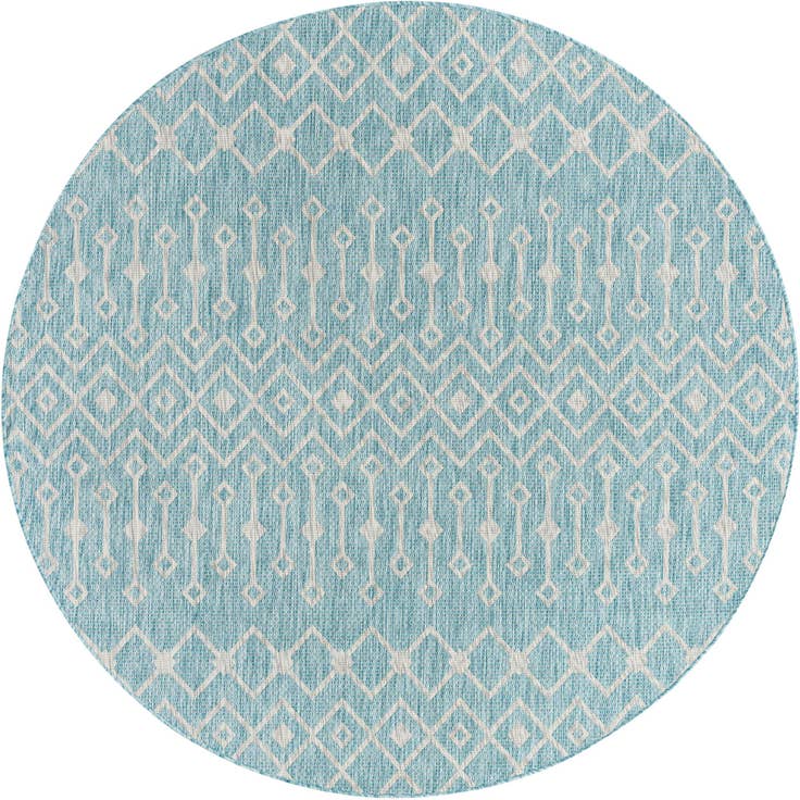 Detail image of 7' 10 x 7' 10 Easy-Clean Trellis Indoor / Outdoor Round Rug