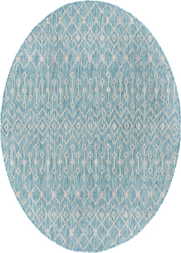 5' 3 x 5' 3 Easy-Clean Trellis Indoor / Outdoor Round Rug