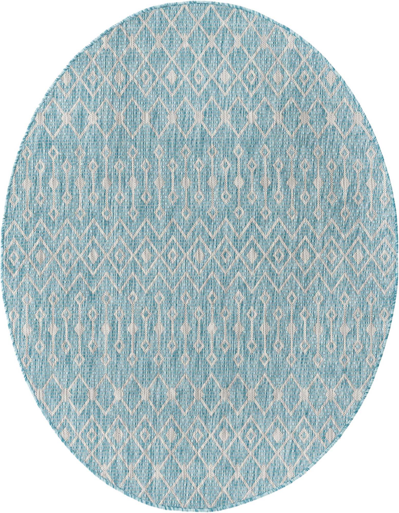 5' 3 x 5' 3 Easy-Clean Trellis Indoor / Outdoor Round Rug