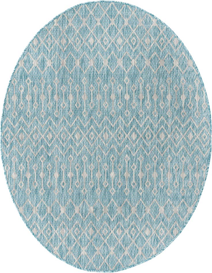Detail image of 5' 3 x 5' 3 Easy-Clean Trellis Indoor / Outdoor Round Rug