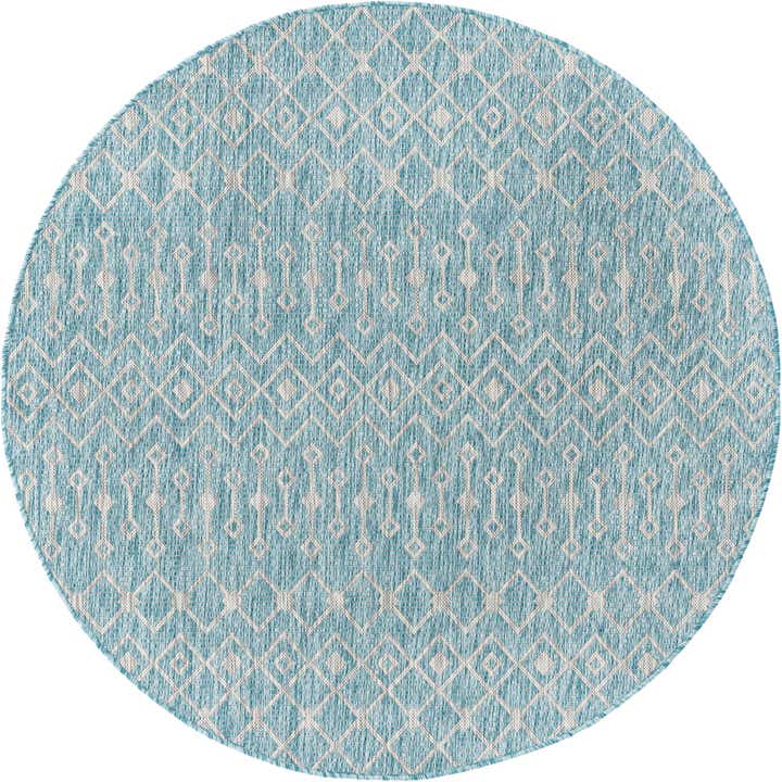 5' 3 x 5' 3 Easy-Clean Trellis Indoor / Outdoor Round Rug
