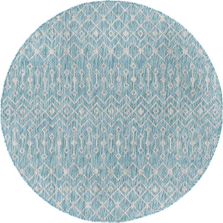 Detail image of 5' 3 x 5' 3 Easy-Clean Trellis Indoor / Outdoor Round Rug