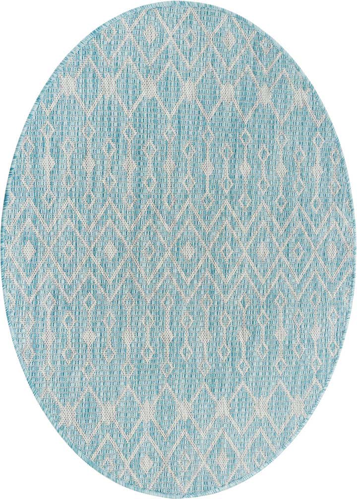 3' x 3' Easy-Clean Trellis Indoor / Outdoor Round Rug
