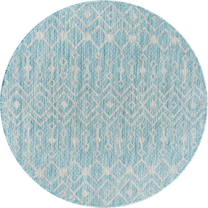 3' x 3' Easy-Clean Trellis Indoor / Outdoor Round Rug