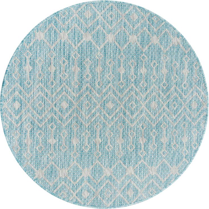 Detail image of 3' x 3' Easy-Clean Trellis Indoor / Outdoor Round Rug