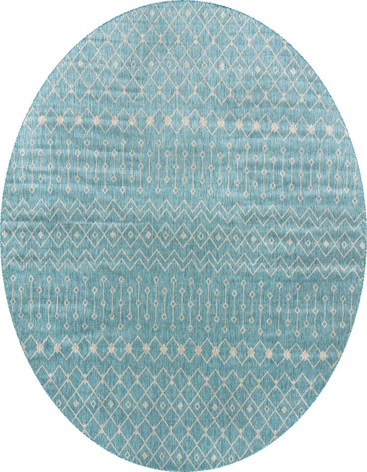 Detail image of 13' x 13' Easy-Clean Trellis Indoor / Outdoor Round Rug
