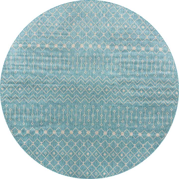 13' x 13' Easy-Clean Trellis Indoor / Outdoor Round Rug