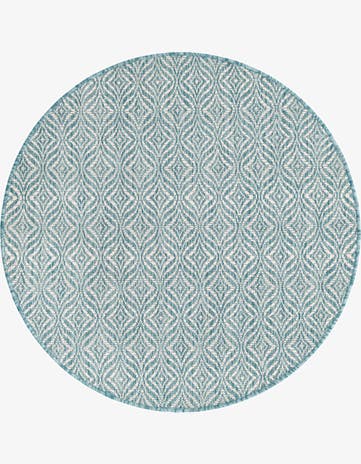 4' x 4' Easy-Clean Trellis Indoor / Outdoor Round Rug