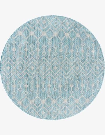 3' x 3' Easy-Clean Trellis Indoor / Outdoor Round Rug