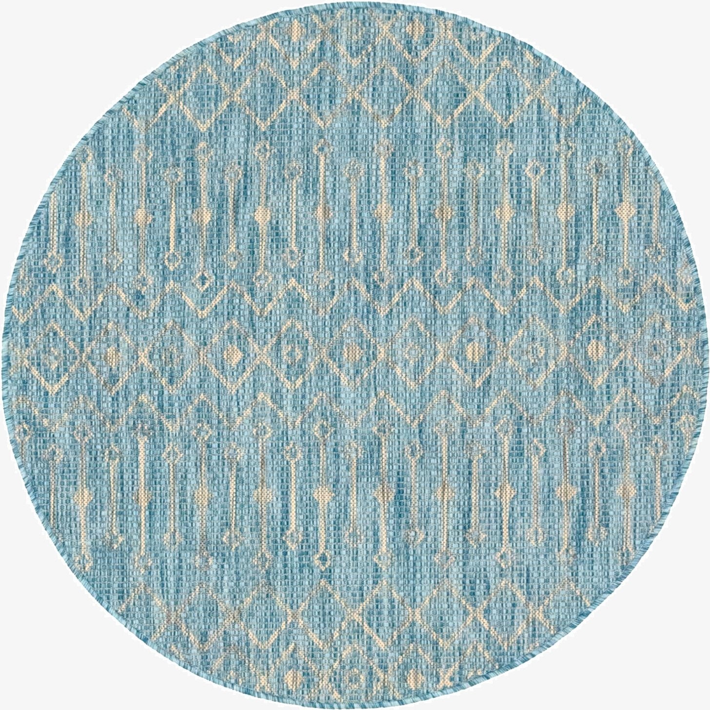 4' x 4'  Washable Trellis Indoor / Outdoor Round Rug