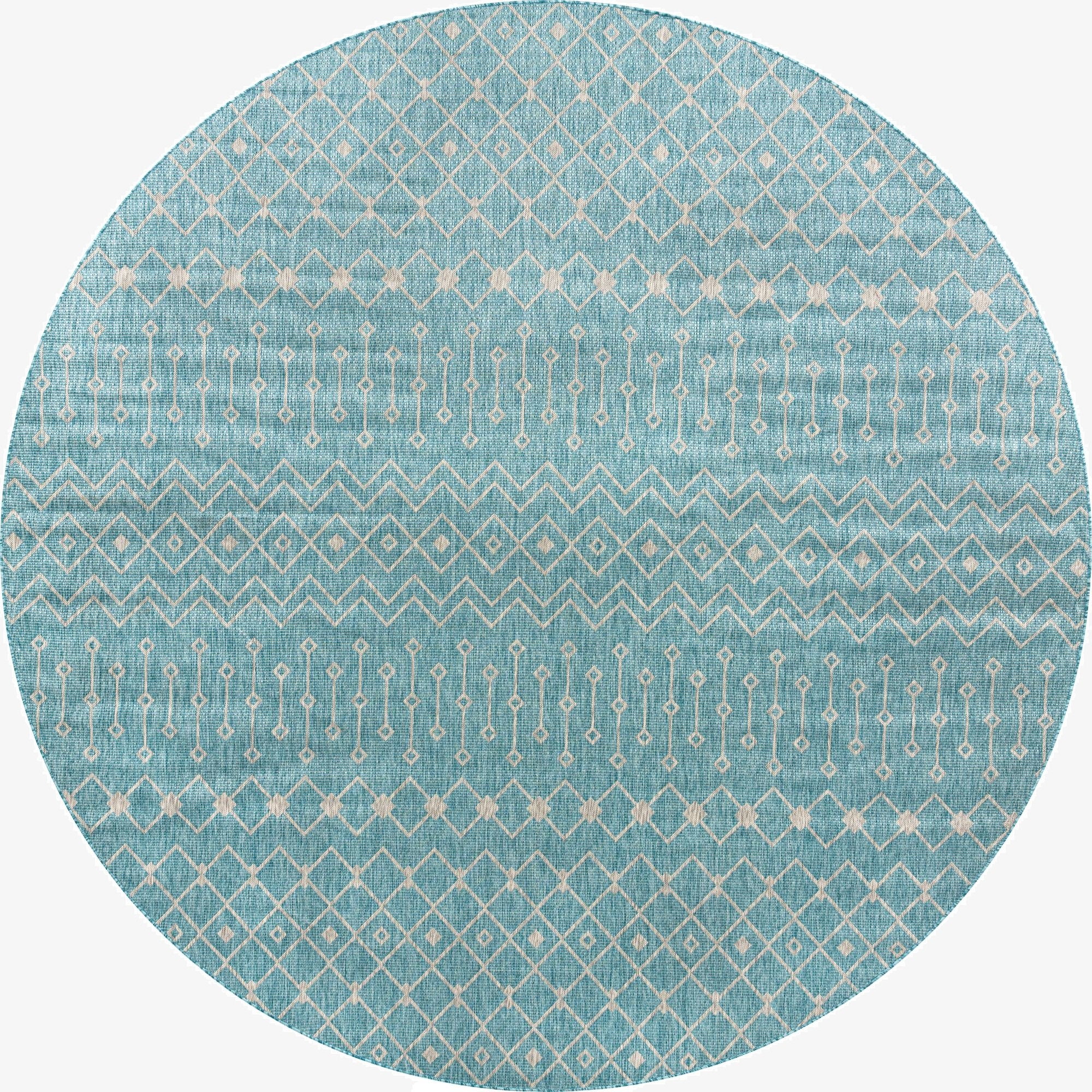 Primary image 13' x 13'  Washable Trellis Indoor / Outdoor Round Rug