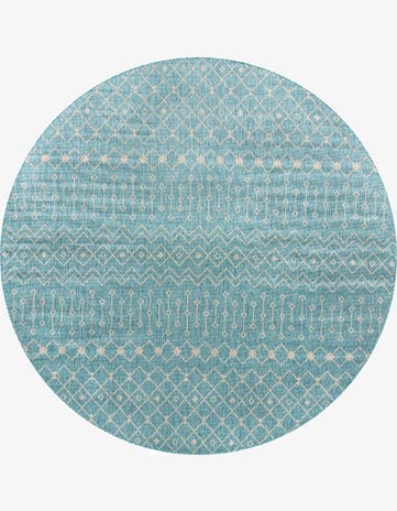 13' x 13' Easy-Clean Trellis Indoor / Outdoor Round Rug