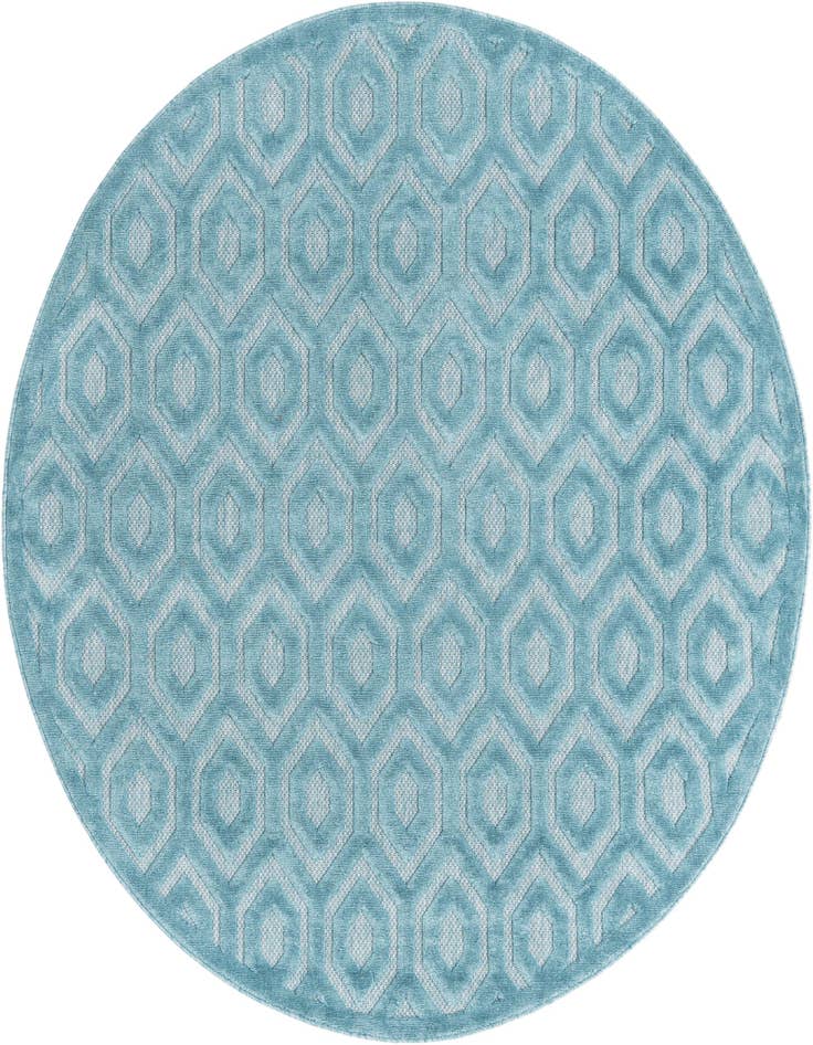 Detail image of 7' x 7' Easy-Clean Trellis Textured Indoor / Outdoor Round Rug