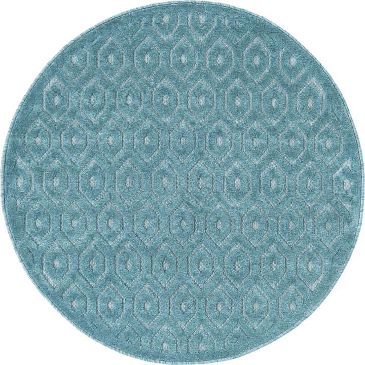 4' x 4' Easy-Clean Trellis Textured Indoor / Outdoor Round Rug