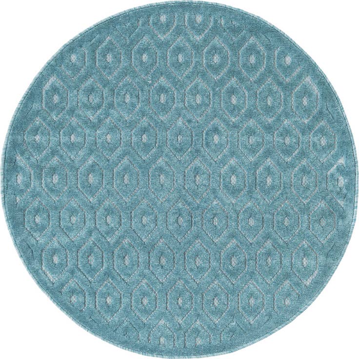 Detail image of 4' x 4' Easy-Clean Trellis Textured Indoor / Outdoor Round Rug