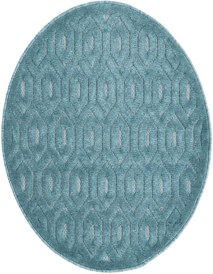 Detail image of 3' x 3' Easy-Clean Trellis Textured Indoor / Outdoor Round Rug