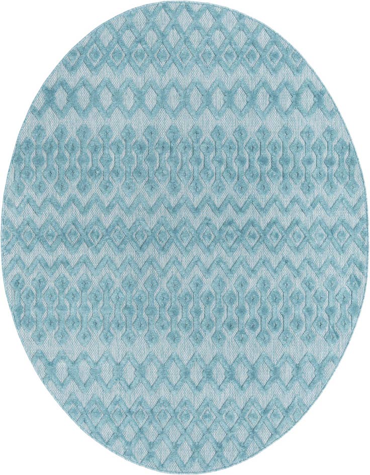 Detail image of 7' x 7' Easy-Clean Trellis Textured Indoor / Outdoor Round Rug