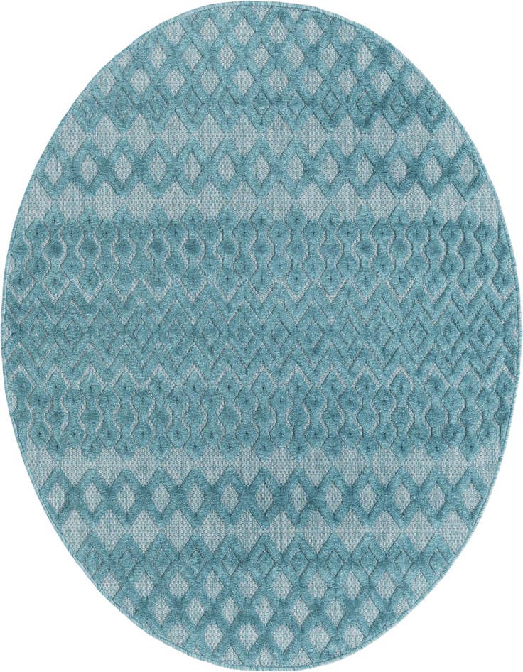 Detail image of 5' 3 x 5' 3 Easy-Clean Trellis Textured Indoor / Outdoor Round Rug