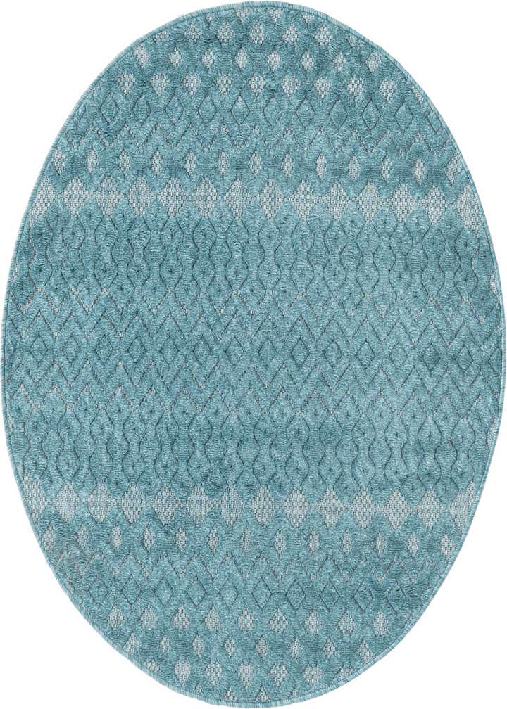 4' x 4' Easy-Clean Trellis Textured Indoor / Outdoor Round Rug