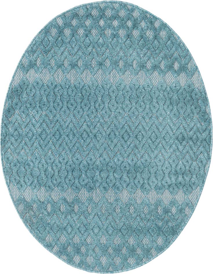 Detail image of 4' x 4' Easy-Clean Trellis Textured Indoor / Outdoor Round Rug