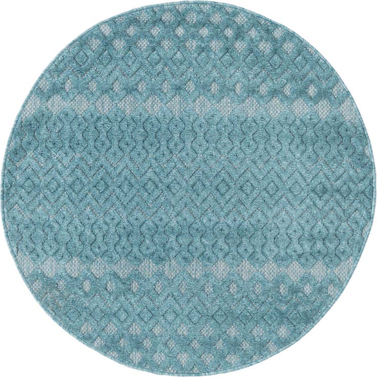 Detail image of 4' x 4' Easy-Clean Trellis Textured Indoor / Outdoor Round Rug