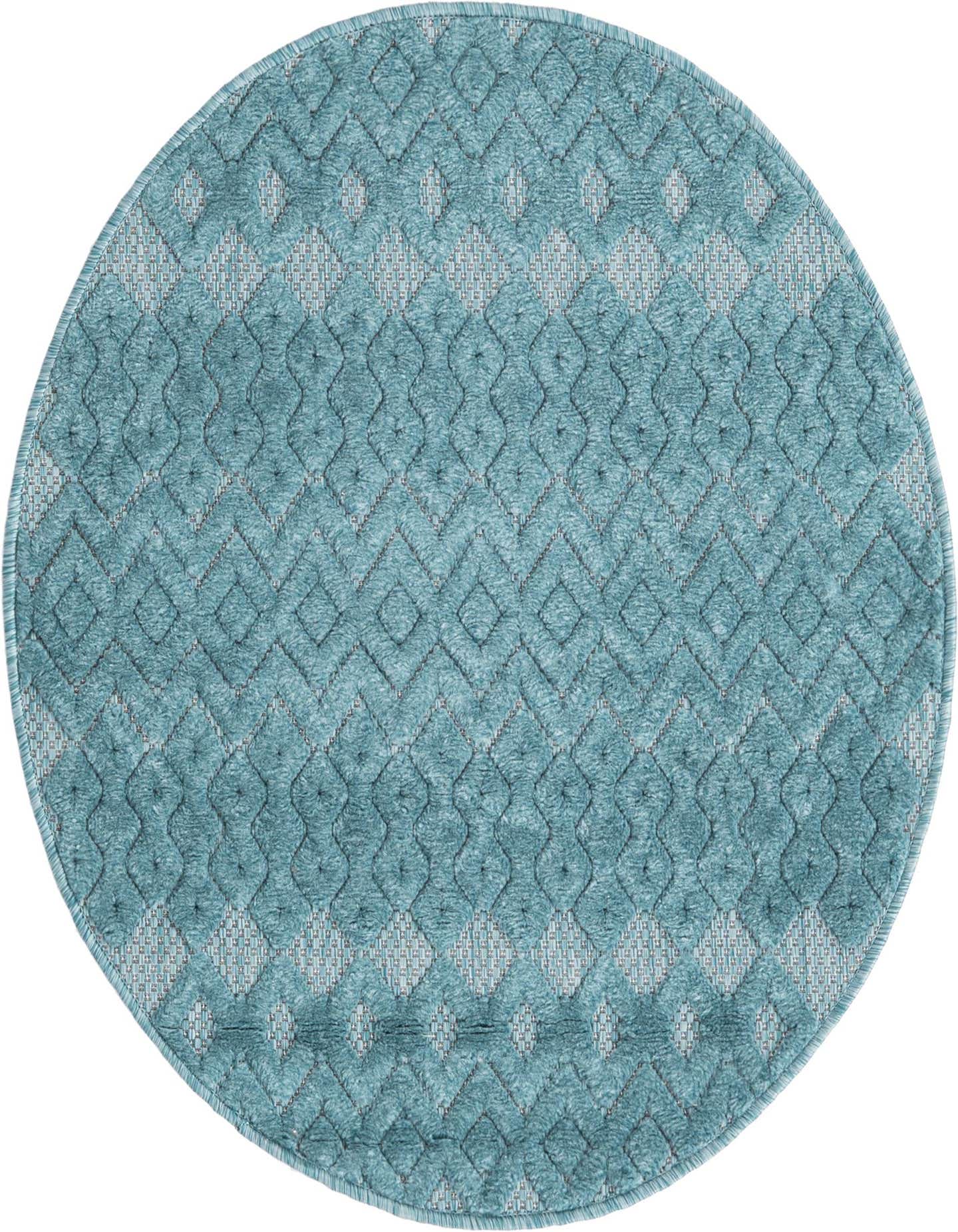 3' x 3' Easy-Clean Trellis Textured Indoor / Outdoor Round Rug