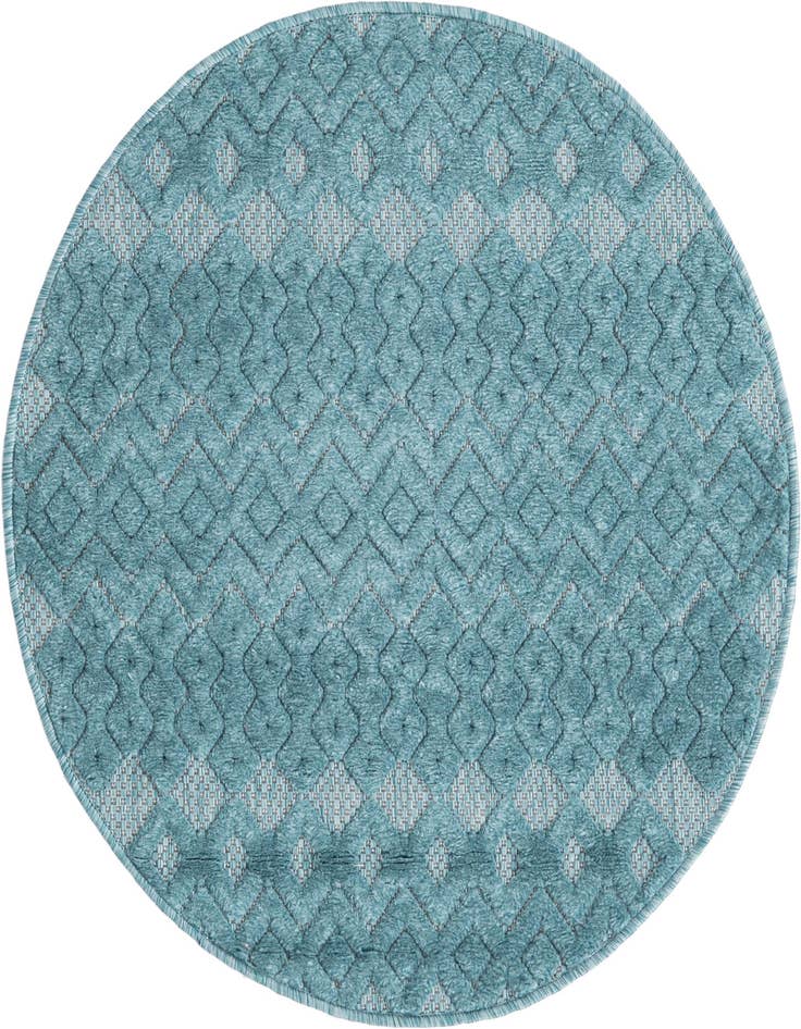 Detail image of 3' x 3' Easy-Clean Trellis Textured Indoor / Outdoor Round Rug
