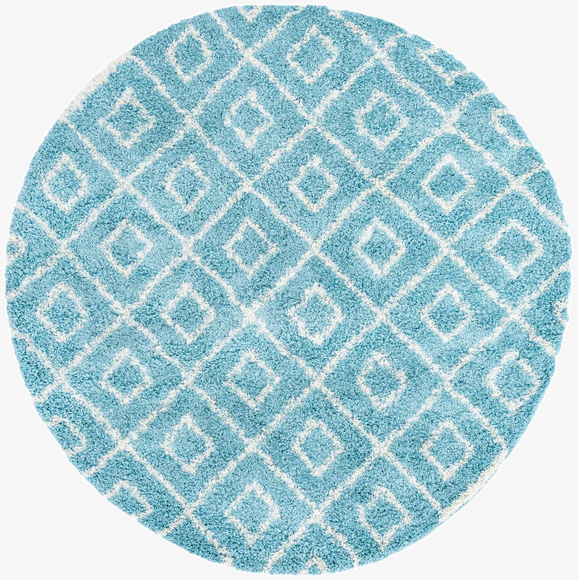 7' 10 x 7' 10 Trellis Shag Round Rug